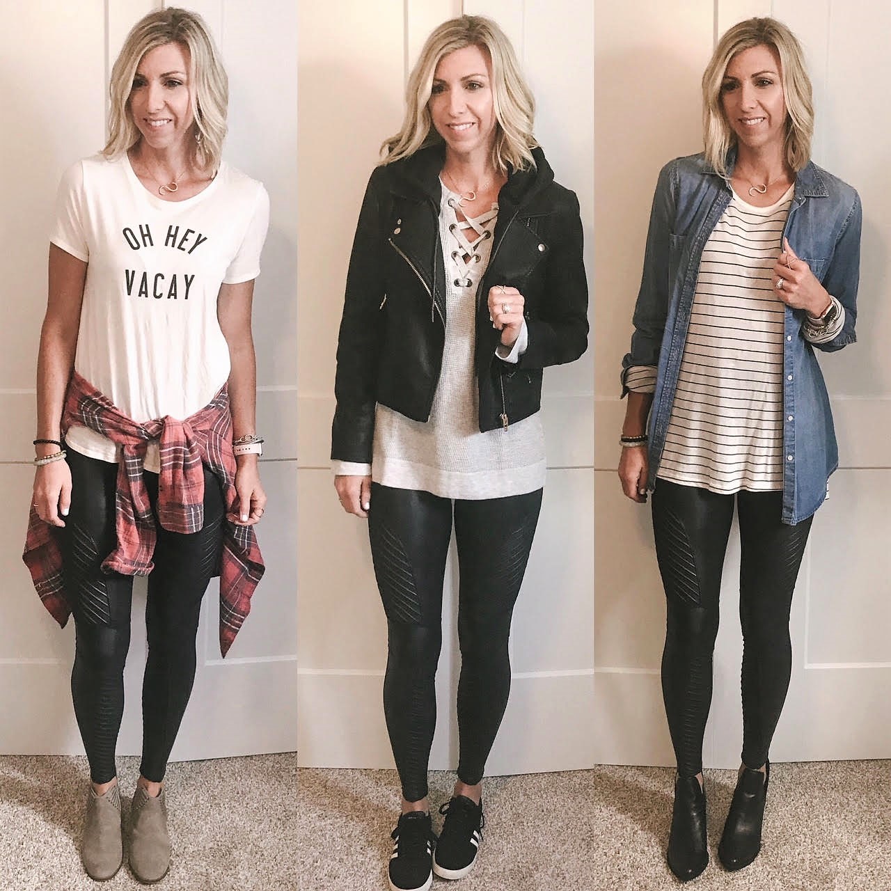 What Goes With Faux Leather Leggings
