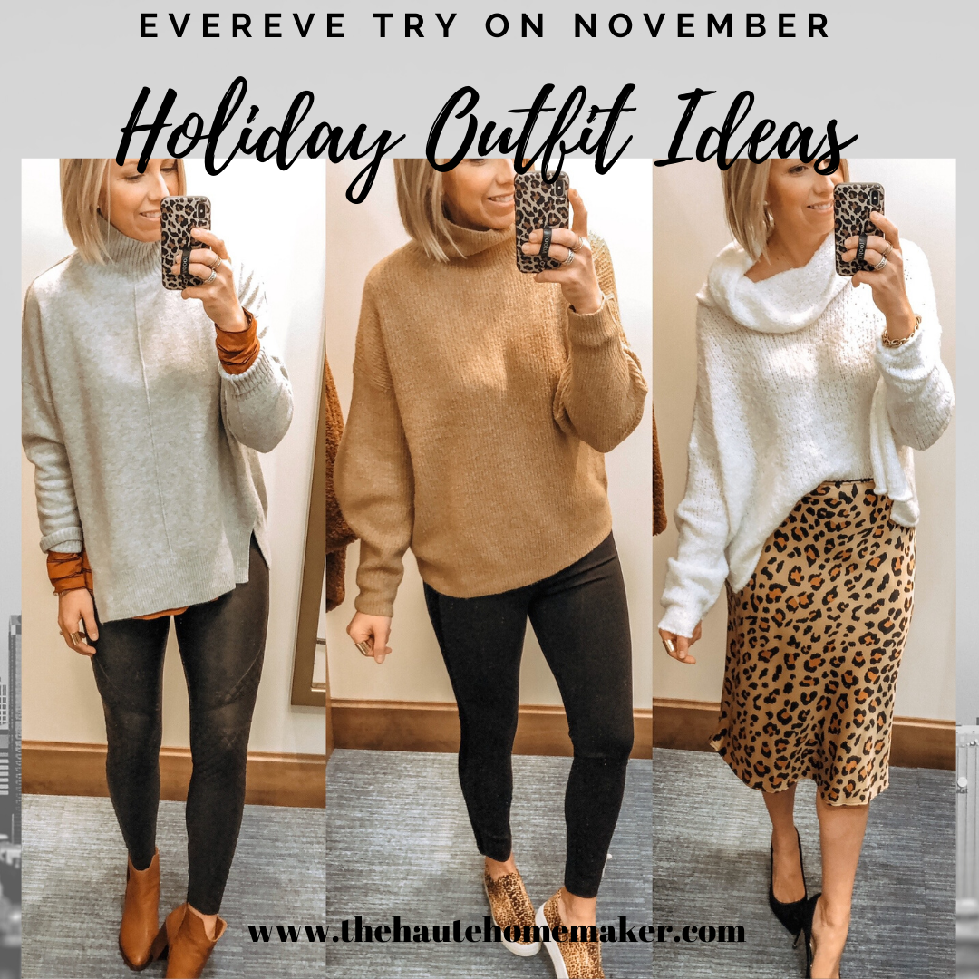 Evereve Try-On / November Holiday Outfits - The Haute Homemaker