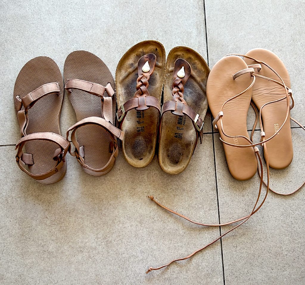 vacation sandals I packed
